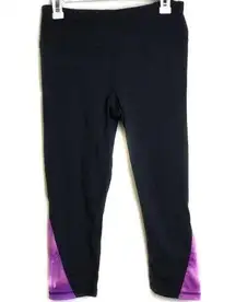 Black & Purple Tie Dye Crop Leggings