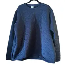 Nike Women's Dri-Fit Long Sleeve Golf Mid layer Navy floral quilted pullover XXL