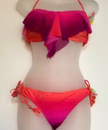 🌞NWT Raisins pink/red/orange ombre bikini set A-70