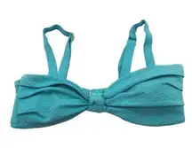 Time and Tru Bikini Top Popcorn Texture Removable Cups Aqua Blue L