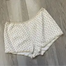 Brandy Melville Shorts floral waffle knit boxer womens Cream (medium) coquette