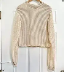 Zara Polka Dot Mesh Sleeve Sweater