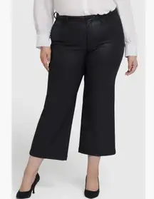NWT NYDJ Teresa Coated Ankle Wide Leg Jeans (Black Coated)  14W, BLACK COATED