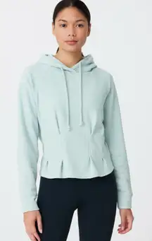 FABLETICS June Drawstring Pleated Sweatshirt Hoodie in Delicate Mint Sz M💛
