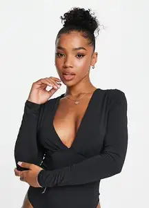 Abercrombie Slinky Long Sleeve V-Neck Bodysuit