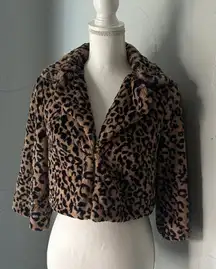 CAbi Brown Leopard Teddy Jacket