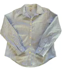 LL Bean Wrinkle Resistant Plaid Button Up Shirt Long Sleeve Cotton Women XS Pet