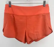 ATHLETA Space Dye Orange Run With It Textured 3.5" Shorts Women's Size Small‎