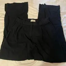 Abercrombie Linen blend tailored wide leg pant X2