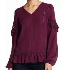 Ro & De ruffle detail long sleeve shirt