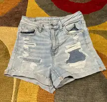 Next Level Stretch Super Hi Rise Shortie Denim Jean Shorts Size 0