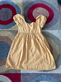 Mustard Yellow Short Sleeve Peasant  Dress Size XS