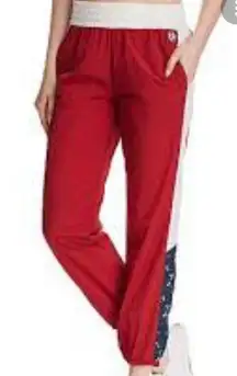Juicy Couture Size XS Red Colorblock Jogger Ankle Wind Track Athletic Pants