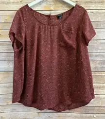 Torrid Blouse Women’s Size Large Abbey Georgette Geometric Print Button Back