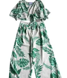 JOA Los Angeles Palm Leaf Print 2 Piece Set Size Medium