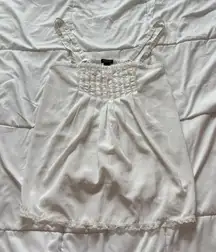 Womens Size Small 90s Y2K Cami Tank Top Babydoll Lingerie White Coquette Fairy