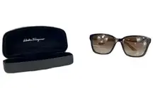 Luxurious Salvatore Ferragamo Black and Tan Sunglasses