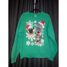 Ugly Christmas Sweater Sweatshirt Xmas Size Small Cat Dog