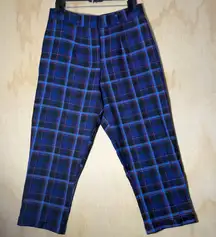 Nasty Gal Collection Blue Plaid Tapered Pants Women’s Size US 12/ 16 UK / 44 EU