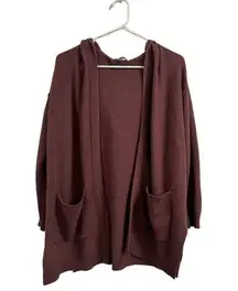 BECOOL Maroon Cardigan with Hood Size M