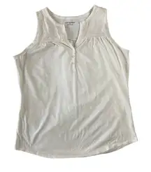 Bit and Bridle Women's Medium White Tank-Top Casual Fit