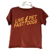 Live Fast Pet Dogs Women’s Red and Orange T Shirt