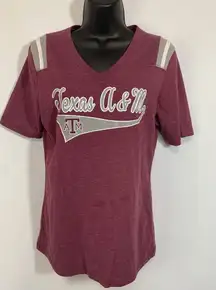 Texas A&M Colosseum Womens Tops Printed Text V Neck Large