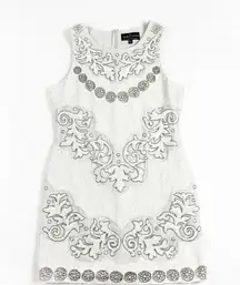 Needle & Thread White Sequin Beaded Embellished Sleeveless Mini Party Dress 10