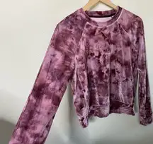 Lululemon Sweater Velour Pink Tie Dye Crewneck Lightweight Pullovet Size 6