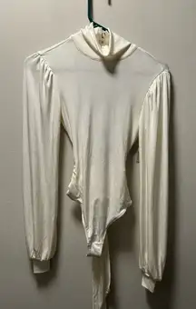 Free People Cream Long Sleeve Bodysuit