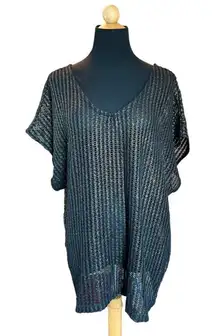 L*SPACE Mesh black and gold shirt size small