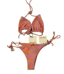 Showpo - Maris Cross Halter Bikini Top & Portara Bottoms in Zebra Purple Orange