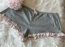 Victoria’s Secret Sleep Lounge Shorts Satin Drawstring Ruffles