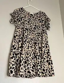 Everly leopard cheetah babydoll dress Sz S