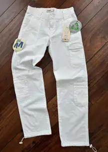 Generation Love Women’s White Double‎ Button Parachute Pants Size 5/28 NEW