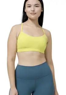 Lululemon Flow Y Bra Nulu Light Support A–C Cups Size 4 Yellow Serpentine EUC