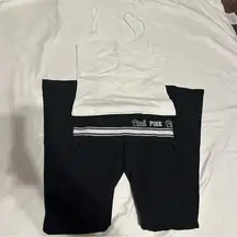 Y2K PINK Victoria's Secret BLING Flare Yoga Pants and Tank Top