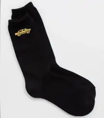 Aerie Black New York City NYC Snacks Pretzel Taxi Cab Graphic Crew Socks