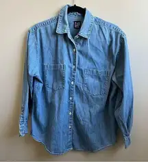 GAP Cotton Button Up Jean Shirt denim Size Small