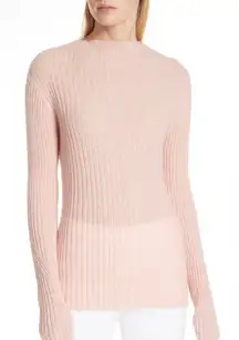 Rag & Bone Donna Turtleneck Ribbed Mock Neck Sweater Peach Beige Long Sleeve XS