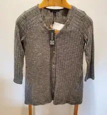 Button Down High Low Striped Top