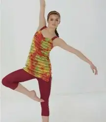 Revolution Dancewear Burgundy, Red, Yellow, & Green Leotard