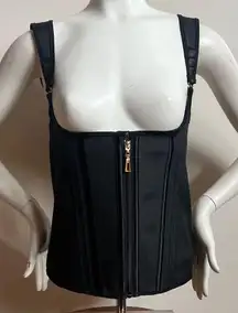 Corset with hooks and zippered closure latex