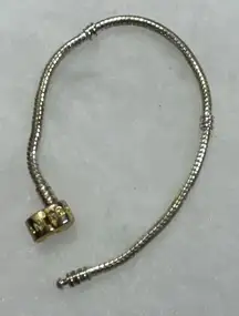 Pandora Moments charm bracelet 14K clasp & sterling snake chain.