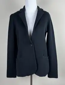 J Crew‎ Schoolboy Sweater Blazer Womens XS Black Cotton Knit Preppy Minimalist