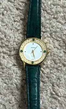 Rumors women’s vintage forest green/gold‎ genuine leather adjustable watch