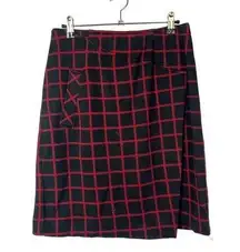 J. Jill Red & Black Plaid Pencil Skirt XS