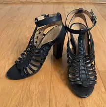 Express‎ sz 7 black strappy high heels