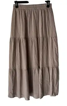 ShoSho Skirt Womens Medium Large Tiered Maxi Pull‎ On Boho Flowy Rayon Casual