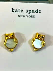 Kate Spade NWT earrings-adorable owls w/pearl like enamel stones for body of owl